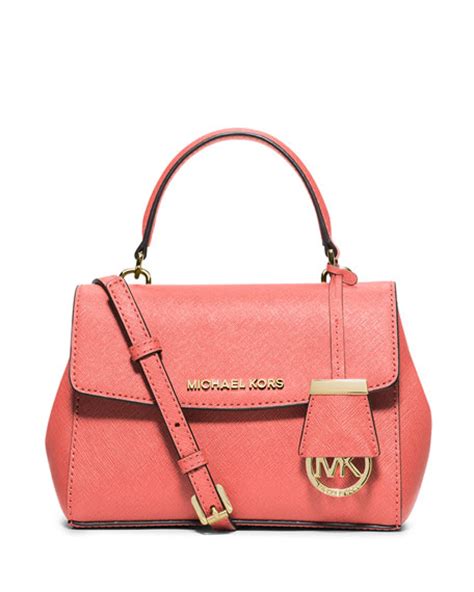 pink grapefruit michael kors bag|Michael Kors leather shoulder bag.